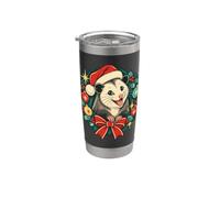 Opossum Couronne de Noël Chapeau de Père Noël Gobelet isotherme en acier inoxydable double paroi