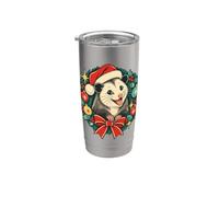 Opossum Couronne de Noël Chapeau de Père Noël Gobelet isotherme en acier inoxydable double paroi