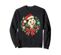 Opossum Couronne de Noël Chapeau de Père Noël Sweatshirt