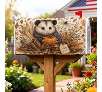 Opossum Couvertures magnétiques de boîte aux lettres d'automne rustique en forme de citrouille et de maïs pour décoration extérieure, jardin, cour, 53,3 x 64,9 cm