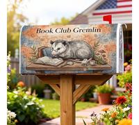 Opossum Couvertures magnétiques de boîte aux lettres rustiques fantaisistes avec loupe, sans tons de terre, couverture de boîte aux lettres saisonnière pour décoration de jardin et terrasse, 45,7 x