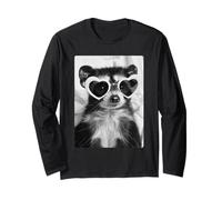 Opossum drôle avec cœurs Lunettes de Soleil Animaux Mignons Opossum Meme Manche Longue