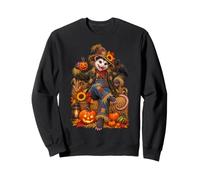 Opossum Épouvantail habillé avec Tournesol Corbeau et Citrouille Sweatshirt