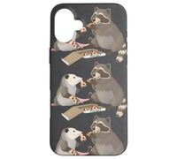 Opossum et Raton Laveur Qui Mange de la Pizza Coque pour iPhone 16 Plus