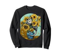 Opossum fantaisiste dans Un Vase de tournesols de Style Van Gogh Sweatshirt