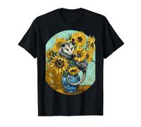Opossum fantaisiste dans Un Vase de tournesols de Style Van Gogh T-Shirt Graphique avec Valeur