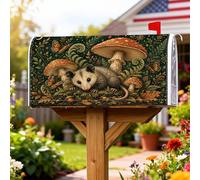 Opossum - Housses magnétiques de boîte aux lettres rustique, champignons naturels, papillons, protection pour boîte aux lettres pour décoration de jardin, terrasse, 53,3 x 64,9 cm