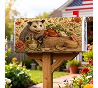 Opossum - Housses magnétiques de boîte aux lettres rustique, tomates et huile d'olive, tons de terre d'automne pour décoration de porte d'entrée, 53,3 x 64,9 cm