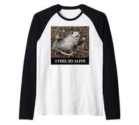 Opossum I Feel So Alive Playing Dead Sarcastic Ironic Humour Manche Raglan