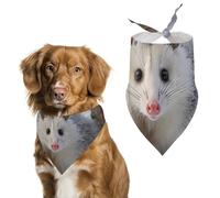 Opossum in Snow Bandana triangle pour chien en polyester lavable Bavoirs mignons pour animaux domestiques de taille moyenne et grande taille Chiots et chats