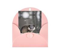 Opossum In Snow Cartes de notes avec enveloppes, boucle d'amour verticale vierge en papier nacré emballage de vacances