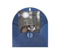Opossum In Snow Cartes de notes avec enveloppes, boucle d'amour verticale vierge en papier nacré emballage de vacances
