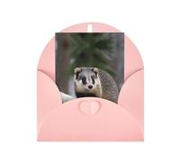 Opossum In Snow Print Cartes de notes avec enveloppes, boucle d'amour verticale vierge en papier nacré emballage de vacances