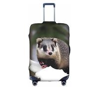 Opossum in Snow Print Grande housse de valise extensible avec impression double face pour garder les bagages fermés, blanc, M