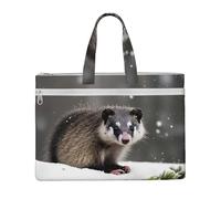 Opossum In Snow Sac à main 26 x 38,1 cm, 2 poches zippées, grande capacité pour dossiers - Idéal pour le travail et les voyages