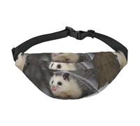 Opossum In Snow Sac banane pour homme et femme Sac banane tendance Sac banane partout Sac à bandoulière Portefeuille Sac banane avec sangle réglable Sac de poitrine étanche pour voyage, randonnée,
