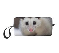 Opossum in Snow Trousse de maquillage imprimée avec poignée, léger et portable, organisateur cosmétique pour voyage, gym et usage quotidien - Cadeau pour femmes et filles, blanc, Taille unique