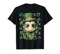 Opossum Irlandais avec Lunettes de Soleil Shamrocks St Patrick Day Opossum T-Shirt