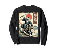 Opossum Japonais Ukiyo-e Art Chat Samouraï Sweatshirt