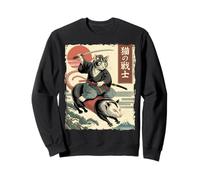 Opossum Japonais Ukiyo-e Art Chat Samouraï Sweatshirt