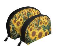 Opossum Lot de 2 trousses de maquillage avec imprimé arbre - Pochette de voyage - Trousse de toilette pour le rangement quotidien et l'organisation de voyage, Beaucoup de beaux tournesols, One Size