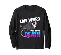 Opossum Lover - Live Weird Fake Your Death - Funny Animal Manche Longue