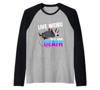 Opossum Lover - Live Weird Fake Your Death - Funny Animal Manche Raglan