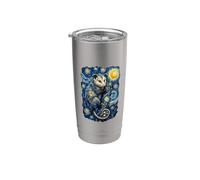 Opossum Peinture de style impressionniste Van Gogh Nuit étoilée Gobelet isotherme en acier inoxydable double paroi