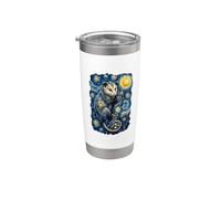 Opossum Peinture de style impressionniste Van Gogh Nuit étoilée Gobelet isotherme en acier inoxydable double paroi