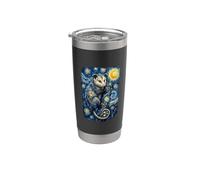 Opossum Peinture de style impressionniste Van Gogh Nuit étoilée Gobelet isotherme en acier inoxydable double paroi