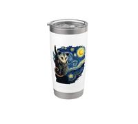 Opossum Peinture impressionniste de style Van Gogh Nuit étoilée Gobelet isotherme en acier inoxydable double paroi