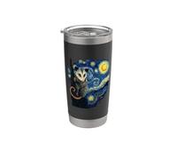 Opossum Peinture impressionniste de style Van Gogh Nuit étoilée Gobelet isotherme en acier inoxydable double paroi