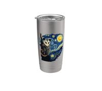Opossum Peinture impressionniste de style Van Gogh Nuit étoilée Gobelet isotherme en acier inoxydable double paroi