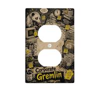 Opossum Plaque murale duplex, tasse à café d'ordinateur humoristique, sans plastique jaune, taille standard, double prise de courant pour nouvel appartement, maison, chambre à coucher, bureau