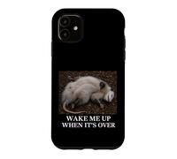 Opossum, réveille-Moi Quand C'est Fini. Sarcastic Bored Slacker Coque pour iPhone 11