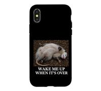 Opossum, réveille-Moi Quand C'est Fini. Sarcastic Bored Slacker Coque pour iPhone X/XS