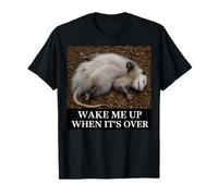 Opossum, réveille-Moi Quand C'est Fini. Sarcastic Bored Slacker T-Shirt