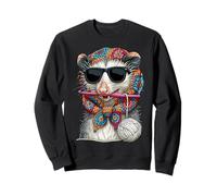 Opossum Street Cat Granny Fil à Crochet carré Sweatshirt