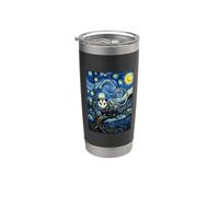 Opossum sur une branche dans la peinture de style nuit étoilée de Van Gogh Gobelet isotherme en acier inoxydable double paroi