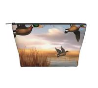 Opossum Trousse de maquillage avec imprimé neige Trapézoïdal Organiseur de voyage Élégant Rangement pour beauté et cadeaux pour femmes filles, Canards sauvages volants de chasse 6, Taille unique