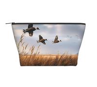 Opossum Trousse de maquillage avec imprimé neige Trapézoïdal Organiseur de voyage Élégant Rangement pour beauté et cadeaux pour femmes filles, Canard sauvage volant de chasse, Taille unique, Trousse