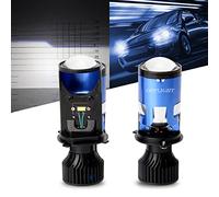 OPP ULITE Lot de 2 ampoules de phare LED H4 9003 avec mini lentille de projecteur, faisceau haut et bas, résout les problèmes d'astigmatisme, kit de conversion de phares LED H4 pour voiture, moto