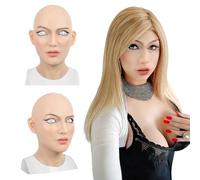 Oppaionaho Masque de tête complet en Silicone réaliste pour femme, masque facial pour travesti pour Cosplay (#06)