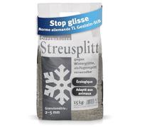 OPPENHÄUSER Gravillons d'épandage de diabase 15kg : grains 2-5 mm, norme TL Gestein-StB, effet antidérapant immédiat, granulat écologique pour routes et parkings sûrs, idéal pour pavés, premium