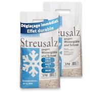 OPPENHÄUSER Sel de déneigement 10kg : efficacité immédiate et durable contre le verglas, sel d épandage pour trottoirs, allées et parkings, granulométrie M, conforme DIN EN 16811-1, qualité premium