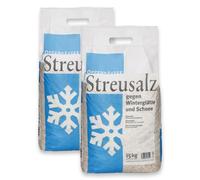 OPPENHÄUSER Sel de déneigement 30kg : efficacité immédiate et durable, DIN EN 16811-1, sel d’épandage contre le verglas, pour trottoirs, allées et parkings, granulométrie M, qualité premium, 2x15kg