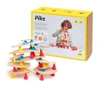 OPPI - PIKS - Medium Kit - Jeu éducatif en Bois et Silicone - Jeu d'éveil - Motricité - Jeu de Construction - 3-12 Ans - avec livret d'instructions - 44 Pièces, Divers