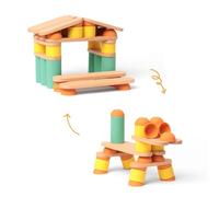 OPPI - STIX - Jeu éducatif en Bois et Silicone - Jeu d'éveil - Motricité - Jeu de Construction - 2-12 Ans - avec livret d'instructions - 50 Cartes à télécharger - 60 Pièces