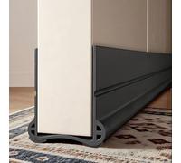 Oppingster 93cm Paraspifferi per Porte, per porte spesse 3,5 - 5,5cm, con uno Spazio Inferiore di 0,3 - 3cm, Guarnizione per Porta in Silicone (Noir)