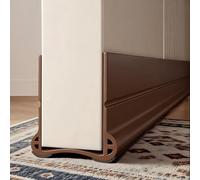 Oppingster 93cm Paraspifferi per Porte, per porte spesse 3,5 - 5,5cm, con uno Spazio Inferiore di 0,3 - 3cm, Guarnizione per Porta in Silicone (Marron)